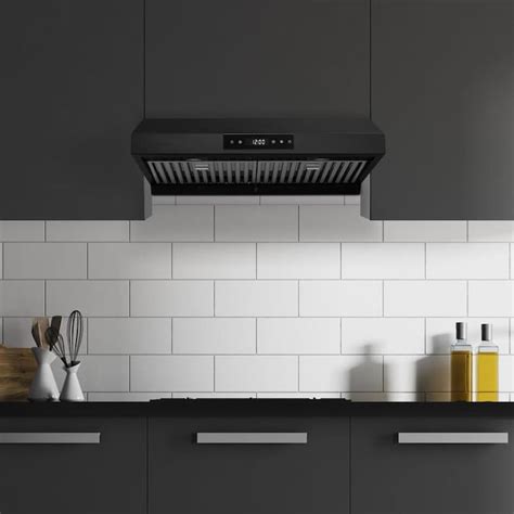 30 black stainless steel under cabinet range hood|hauslane 30 series range hood.